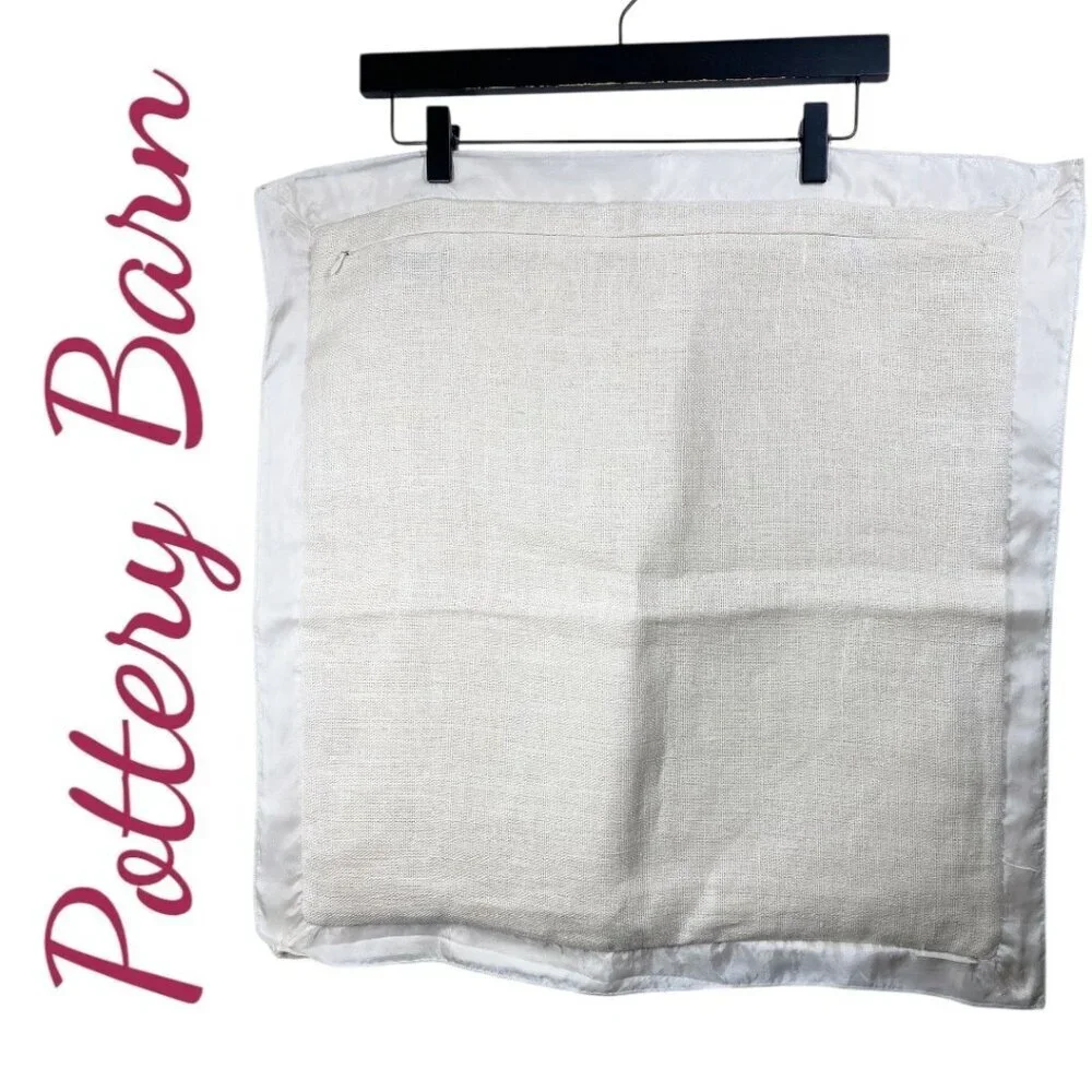 NWOT POTTERY BARN Belgian‎ Linen Pillow Cover Double Flange Sham 20x20